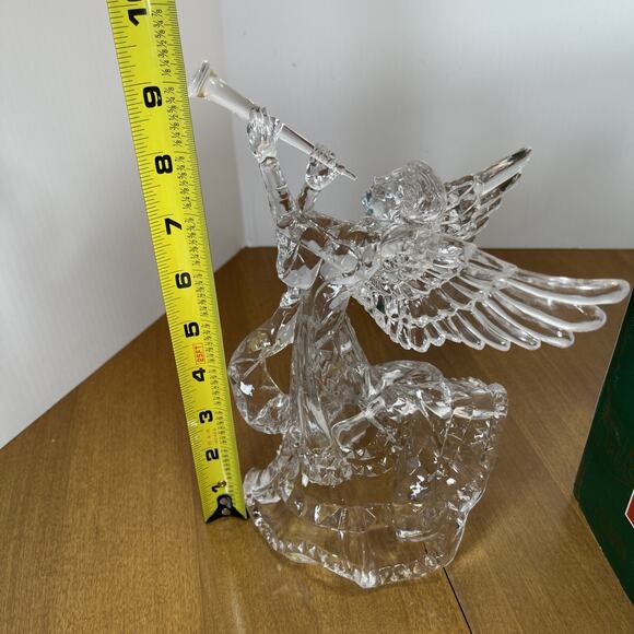 Holiday Treasures Vintage Acrylic Angel Tree Topper Clear Trumpet Table Decor - Picture 8 of 10